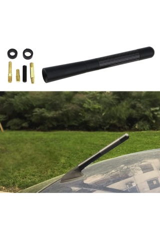 Peugeot 206 Uyumlu Alüminyum Karbon Fiber Oto Araç Anten Çubuğu Siyah