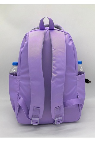 Lila Unisex Okul Çantası Su Geçirmez Kumaş Unisex Okul Sırt Çantası 1700 Mor