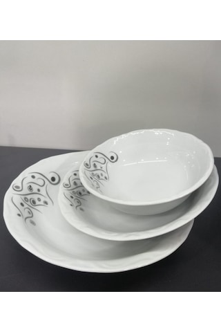 Porland Porselen Yakamoz 18 Parça 6 Kişilik Yemek Takımı