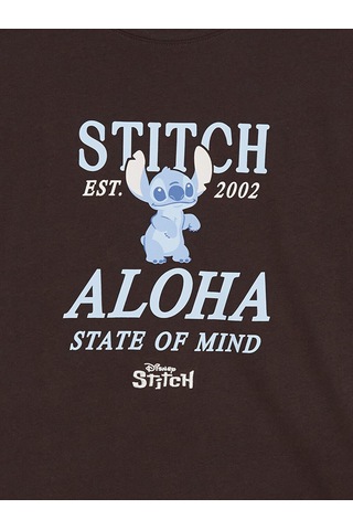 Lcw Young Kahverengi Stitch Baskılı Kadın Pijama Üst