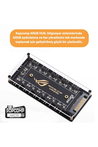 Ropcomp Argb Hub 11 Port 5v 3-pin Argb Ve Fan Hub