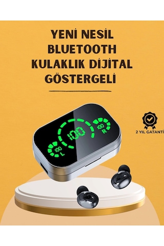 Led Ekranlı Kablosuz Kulaklık Gürültü Önleyici Mikrofon Ve Dokunmatik Özellikli Çok Renkli
