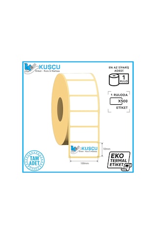 1 Adet 50mmx100mm 500'lük Eko Termal Etiket Diğer
