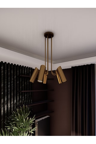 Lyra Eskitme Minimalist 5 Li Spot Avize Gu10 Duylu