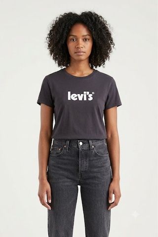 Levi's Pamuk Kadın Siyah Tişört Beyaz - Siyah