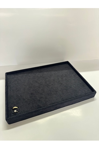 Yerli Üretim Süet Kumaş Siyah Batırmalı Çekmeçe İçi Yüzük Tablası Siyah