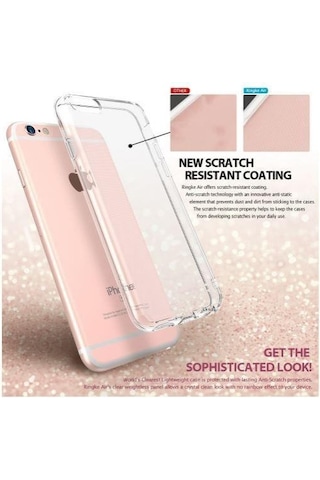 Ringke Air Apple Uyumlu iPhone 6s Plus/ 6 Plus İle Kılıf Smoke Black