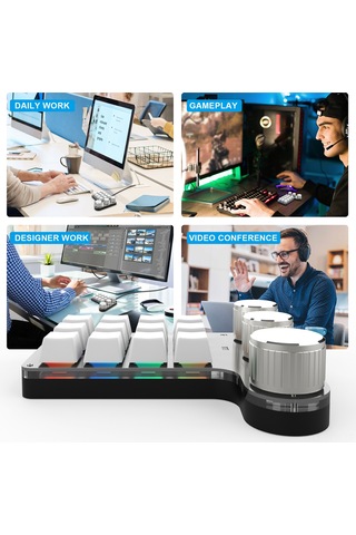 Maiyame Tek Elle Kullanılabilen Mekanik Klavye: Zoom, Şarkı Geçişi Ve Ses Kontrolü İçin 3 Düğme, Taşınabilir Ve Kurulum Gerektirmeyen Tasarım.