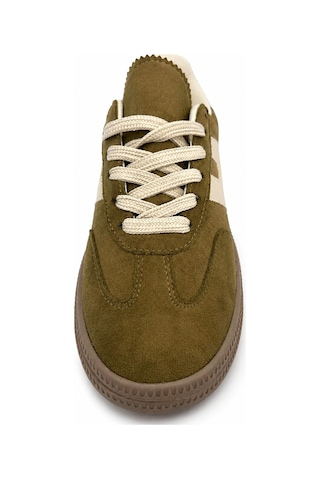 Papucumun Dünyası Unisex Süet Özel Gum Tabanlı Günlük Kullanıma Uygun Retro Sneaker Haki