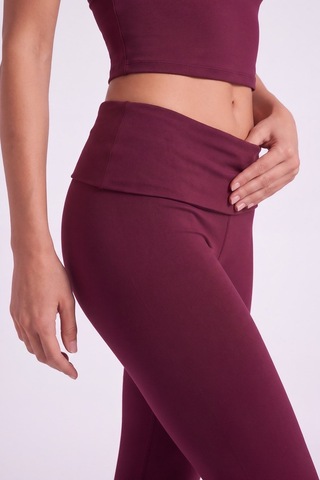 Holly Lolly Beli Kıvrımlı Flare Ellen Tayt Pantolon Bordo