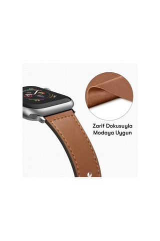 Newface Apple Watch 38mm Kr415 Luaz Deri Kordon - Beyaz Diğer
