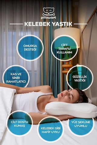 Güzellik Yastığı Ortopedik Kırışıklık Önleyici Kelebek Visco Yastık