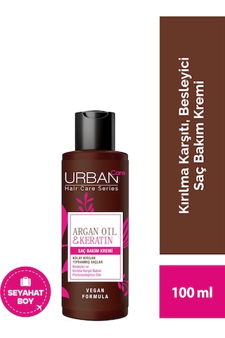 Argan Yağı & Keratin Kolay Kırılan Yıpranmış Saçlara Özel Saç Bakım Kremi 100 Ml - Vegan