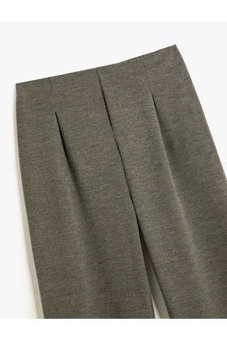 Koton Basic Pantolon Beli Lastikli Pile Detaylı Antrasit 4skg40199ak Antrasit