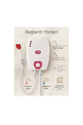 Ege-san Okyonus Ani Su Isıtıcı - 7.5 W - Kurulum Yönlendirmesi Elektrikli Şofben