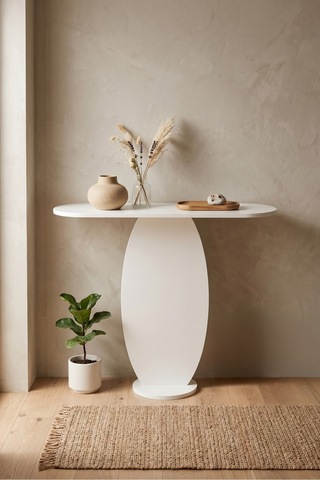 Dresuar Modern Dekoratif Antre Konsolu Giriş Hol Koridor Salon Konsol Masası 7033 Beyaz Çok Renkli