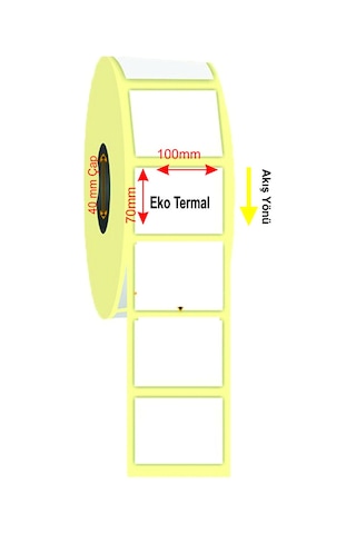 70x100 Eko Termal Barkod Etiket 1 Rulo 250 Sarım 70x100 Eko Termal Barkod Etiket 1 Rulo 250 Sarım