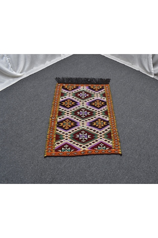 Zehra Abla Halı Yeni El Dokuma Nadir Çumra Yörük Yün Kilim 6300