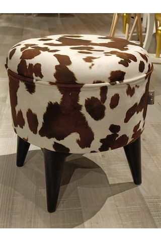 Mercan Mobilya Leopar Desnli Bench Puf 43 Cm 43 Cm