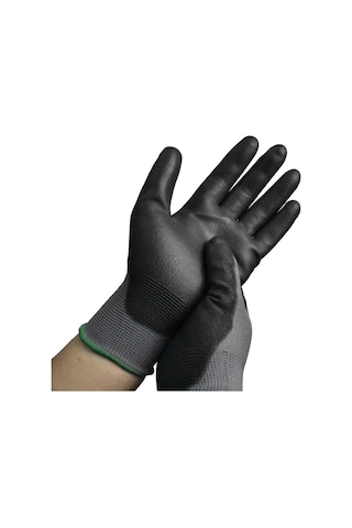 Tangshopping Anti-statik Dokunmatik Ekran Eldivenleri Anti-statik Elektronik Iş Eldivenleri Pu Kaplamalı Parmaklar Pc Kaymaz Siyahm