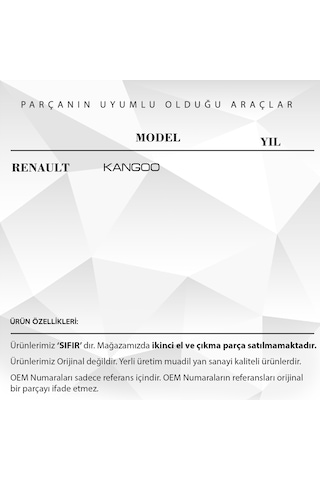 Renault Kangoo İçin Triger Kayışı Kapak Takımı