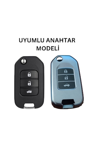 Honda Fc5/h-rv/c-rv Anahtar Uyumlu Silikon Oto Anahtar Kumanda Kabı Kılıf Füme