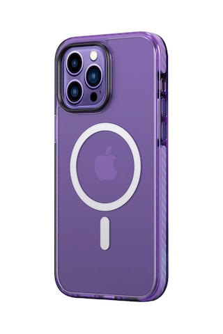 Rock Apple Uyumlu iPhone 14 Pro Max Shield Serisi Magsafe Anti Shock Kılıf Mor Mor