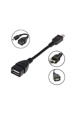 5 Pin Mini Usb Erkek To Usb Dişi - Otg Kablo