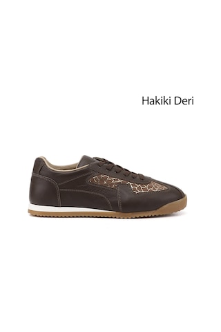 Gönderi(R) Gönderi R Kadın Kahverengi Lastik Bağcıklı Hakiki Deri Sneaker Ddza83742547
