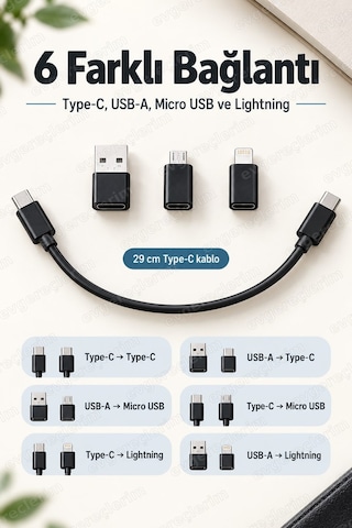 Kablo Dönüştürücü Seyahat Tipi 60w Usb Type-c Çoklu Şarj Seti