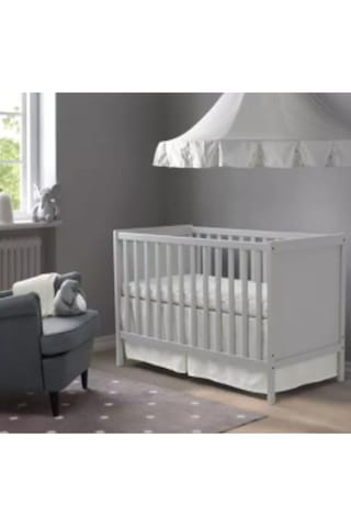Bebek Karyolası Açık Gri Renk 60x120 Cm Bebek Beşik Açık Gri