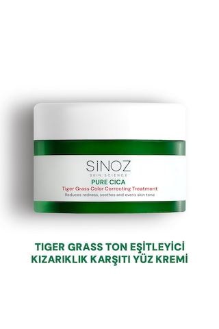 Sinoz Pure Cica Tiger Grass Ton Eşitleyici Yoğun Onarıcı ve Yatıştırıcı Yüz Kremi 15 ML