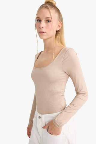 Defacto Coool U Yaka Uzun Kollu Çıtçıtlı Body F8042ax25aubg208 Bej
