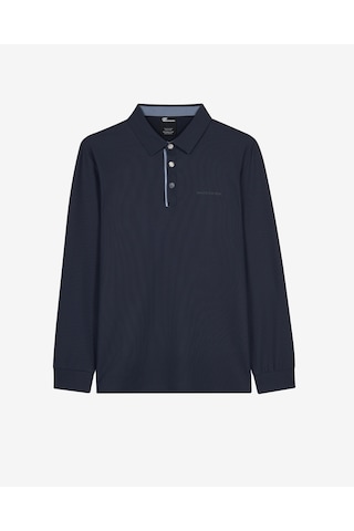 Skechers M Long Sleeve Waffle Polo Erkek Lacivert S2620148-4347