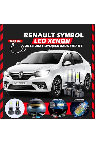 Renault Symbol 2013-2021 Uzun Far Uyumlu Şimşek Etkilii Led Xenon Pro Series H7