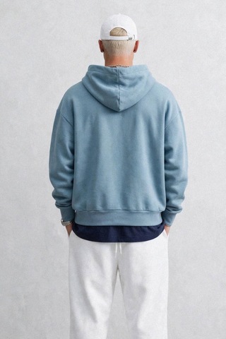 Barrels And Oıl Erkek Kapüşonlu Kanguru Cepli Sweatshirt - Mavi S.mavi S.mavi