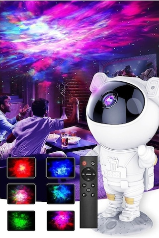 Didadodo Astronot Projektör Gece Masa Lambası Gökyüzü Star Projeksiyon, Yıldızlar Ve Ay Işıltısı Beyaz