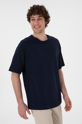 U.S. Polo Assn. Erkek Comfort Fit Bisiklet Yaka Lacivert Jakarlı İnterlok  Tişört 50308448-VR033