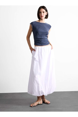 Defacto Yuvarlak Yaka Drapeli Basic Düz Bluz F7491ax25smnv135 Lacivert
