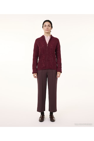 Yargıcı Regular Dik Yaka Uzun Kol Hırka 26kktr2047x 016 Bordo