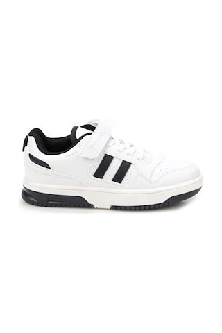 Cool Kids Çocuk Unisex Kışlık Su Geçirmez Kaydırmaz Hafif Kauçuk Taban Rahat Cilt Deri Spor Ayakkabı Beyaz - Siyah