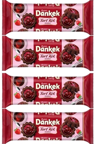 Ülker Dankek Çilekli Ve Çikolatalı Tart Kek 180 Gr X 4 Adet