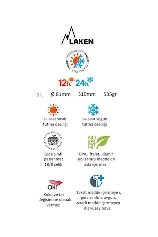 Laken Paslanmaz Çelik THERMO FLASK 1L RED - LK18100R