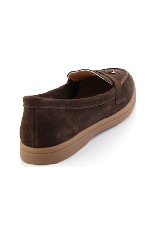 Bambi Kahve Hakiki Deri Kadın Loafer Ayakkabı K01045035802 Kahve