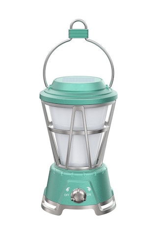 Geeksen Yeşil Güneş Enerjili Led Feneri - Kamp, Yürüyüş İçin Vintage Asma Lambası Yeşil