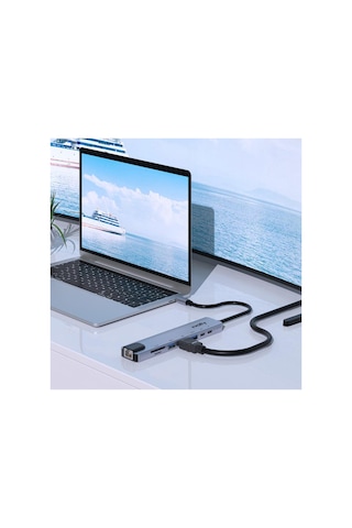 Type-c Çoğaltıcı Hub 8 İn 1 4k Hdmı, 100w Pd, Ethernet, Sd/tf, Usb 3.0 V301001 Standart