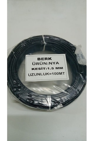 1.5 Mm Siyah Nya Kablo 100 Metre Tam Kesit Tesisat Kablosu