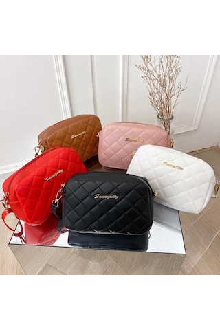 Xindoker Pembe Diamond Desenli Kamera Çantası - Tek Omuz/çapraz Çantası, Gündelik Eşyaları Taşıma, Pu Malzeme, Şık Ve Pratik