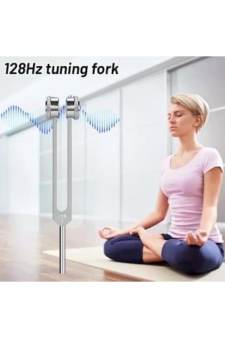 Vkemall 128hz Gümüş Tunning Fork: Zihin Ve Vücut Harmoniği İçin Meditasyon, Yoga Ve Müzik Terapisi Enstrümanı
