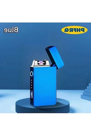 Trendooze Gaojunshop01 Mavi Usb Şarjlı Çift Ark Çakmak, Hediye Seçimi Mavi